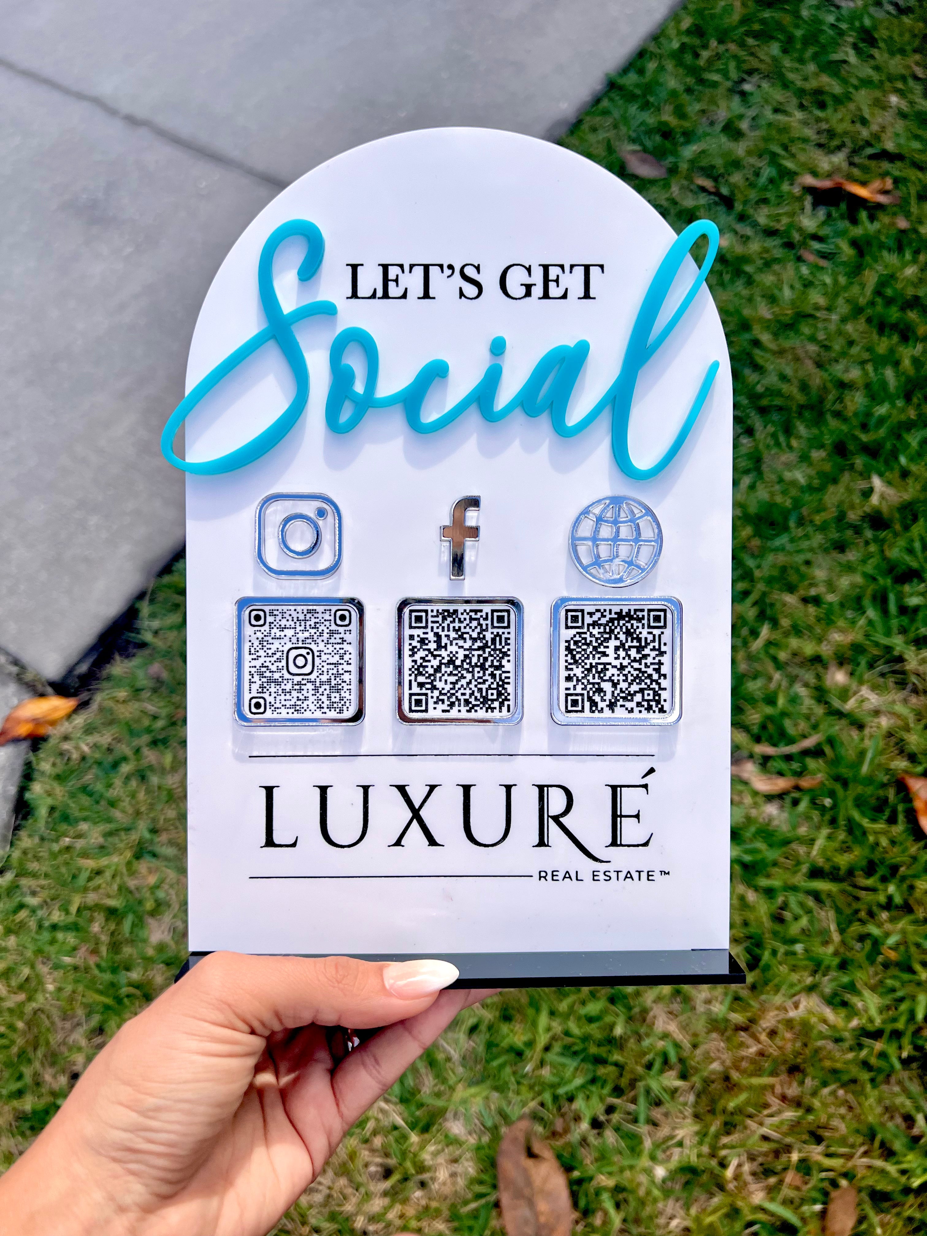 Top Social QR Sign-Let's get Social Business-Business QR Sign