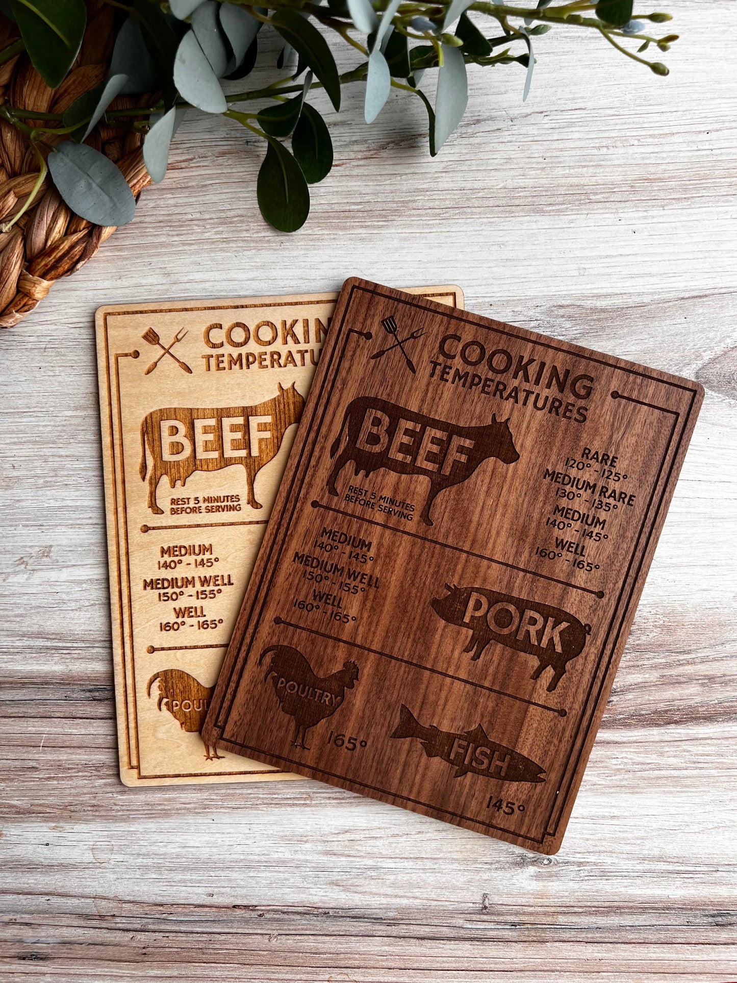 Wooden Cooking Temperatures Magnet