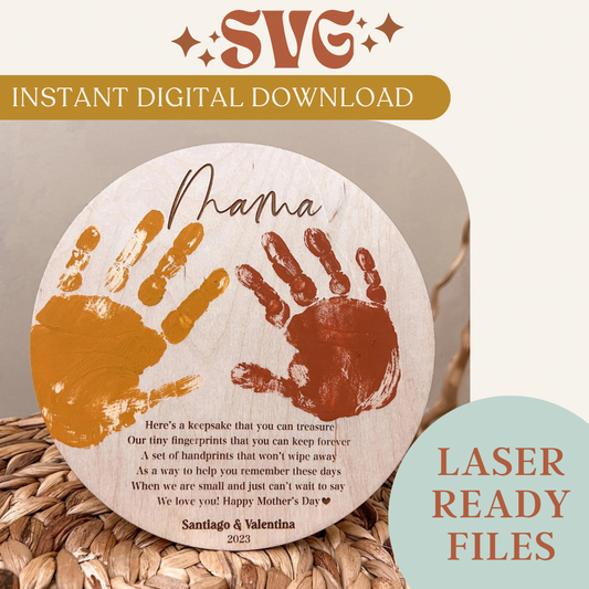SVG Digital Download Mother’s Day Hand Printed Plaque