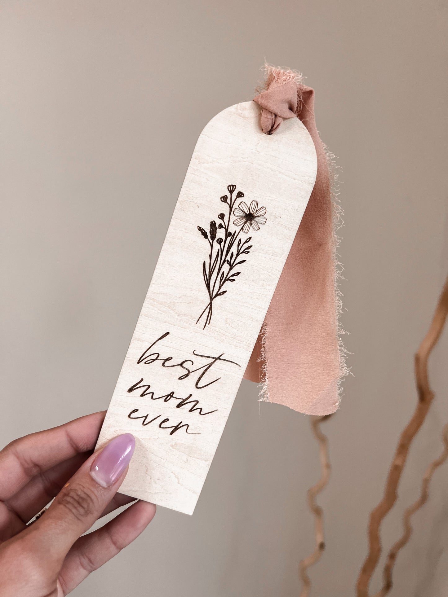 Personalized Mother’s Day Wooden Bookmark