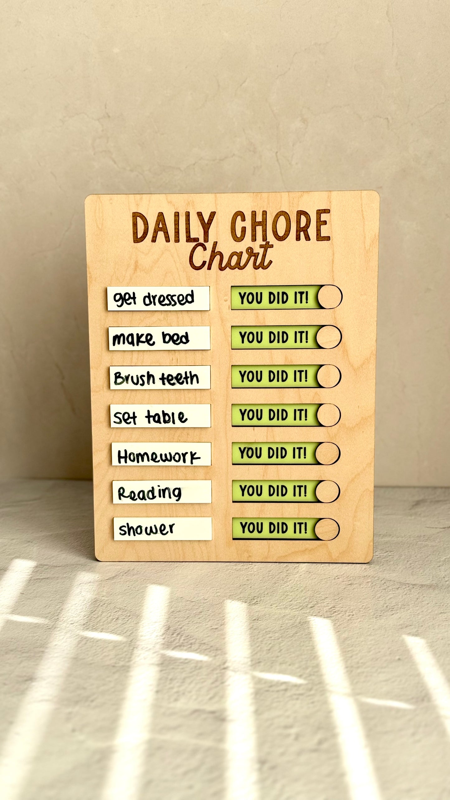 Personalized Daily Chore Chart