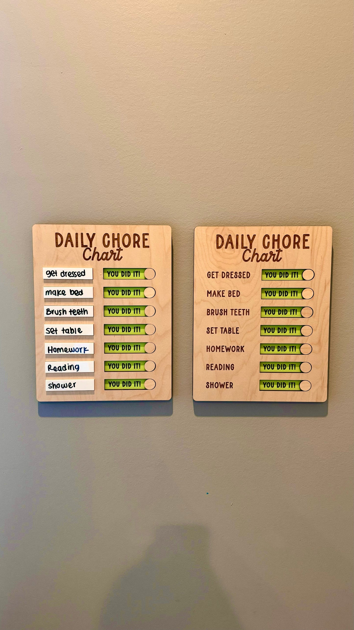 Personalized Daily Chore Chart