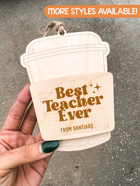 Personalized Gift Card Holder Latte | For Teacher/Educator