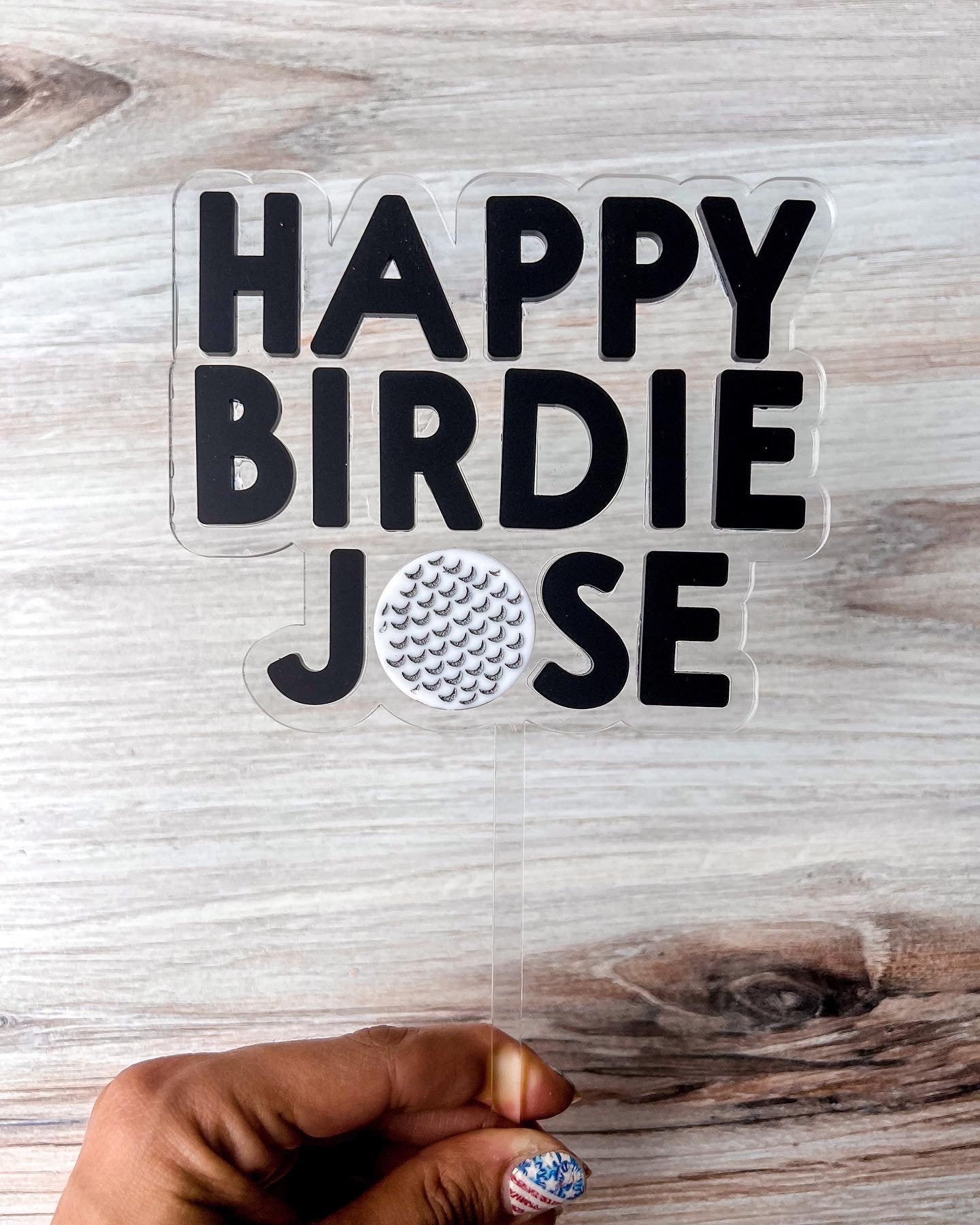Happy Birdie Golf Cake Topper