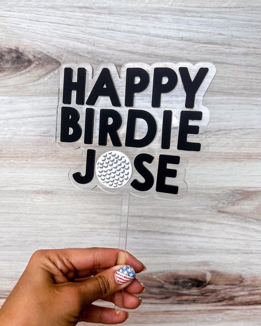 Happy Birdie Golf Cake Topper