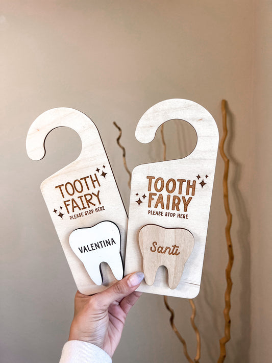 Personalized Wooden Tooth Fairy Door Hanger