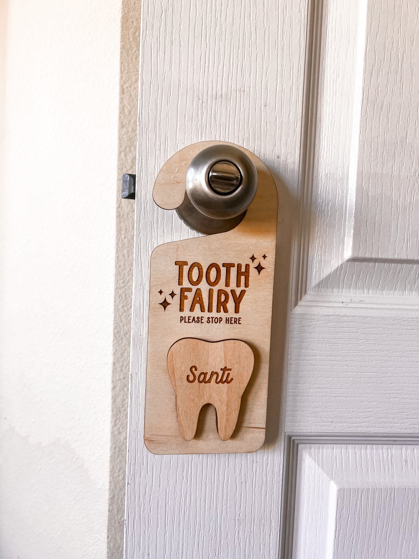 Personalized Wooden Tooth Fairy Door Hanger