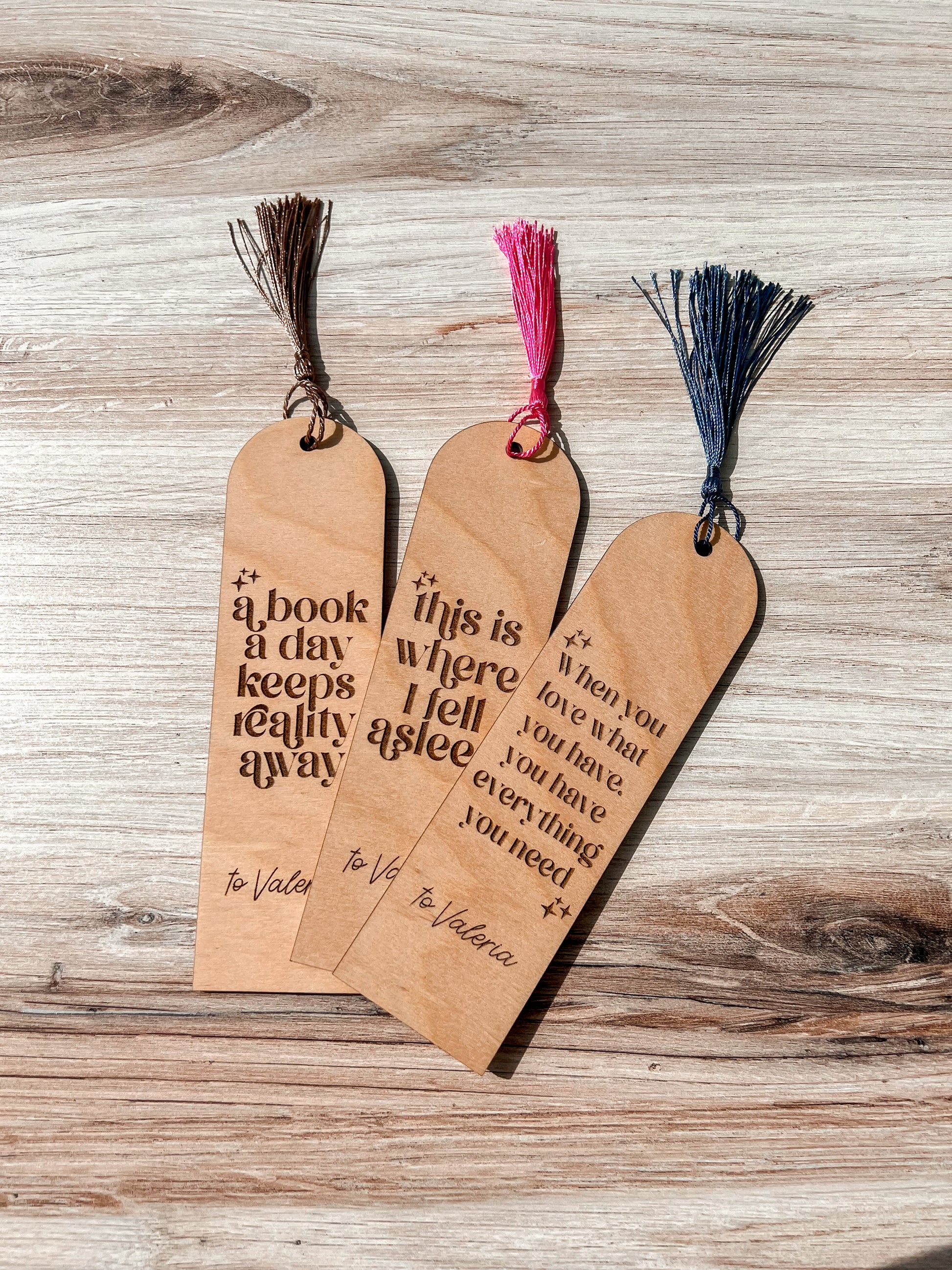 Personalized Wooden Bookmark – Fabi Design Studio