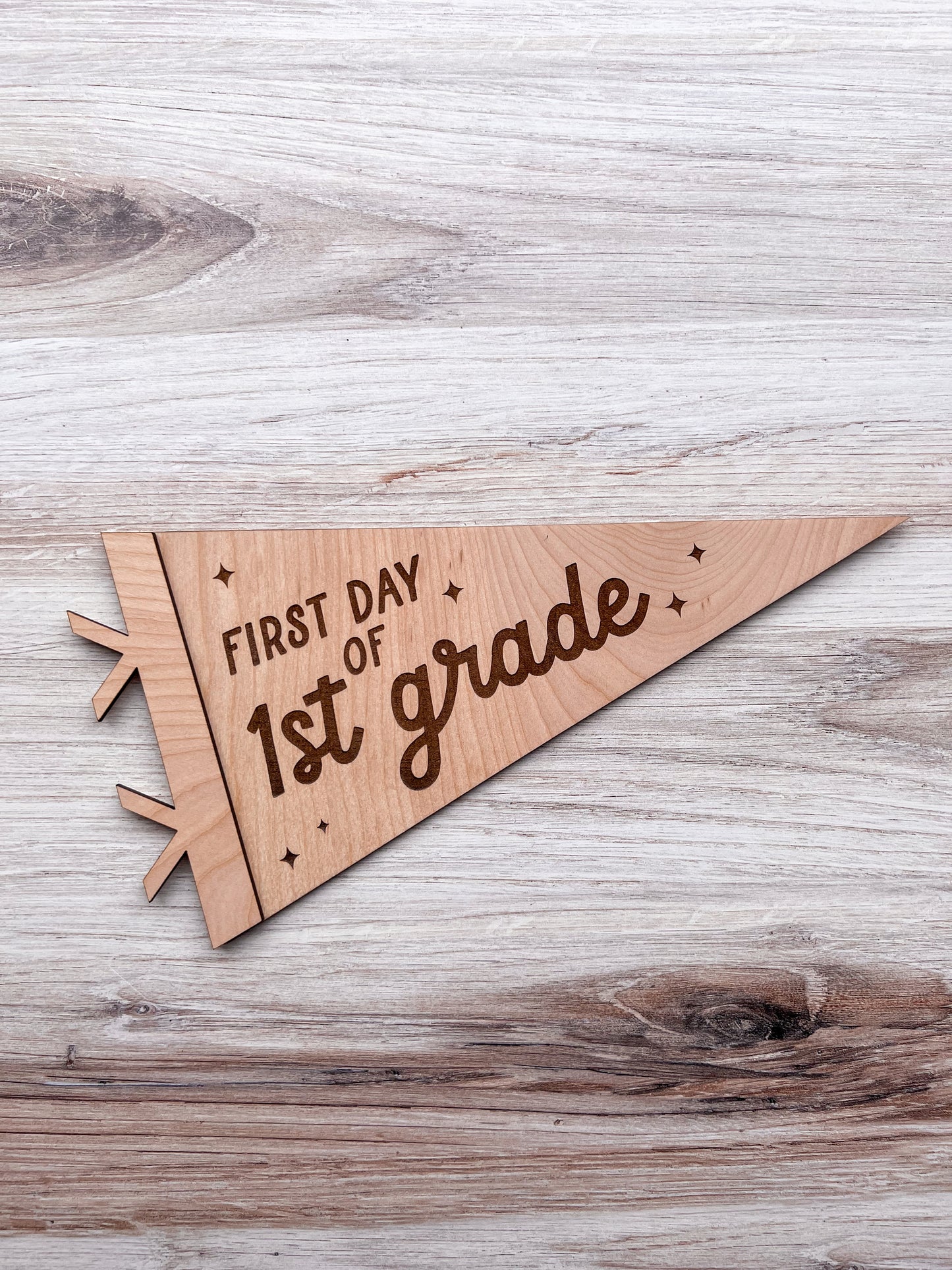First Day of School Pennant Flag Sign | Wood