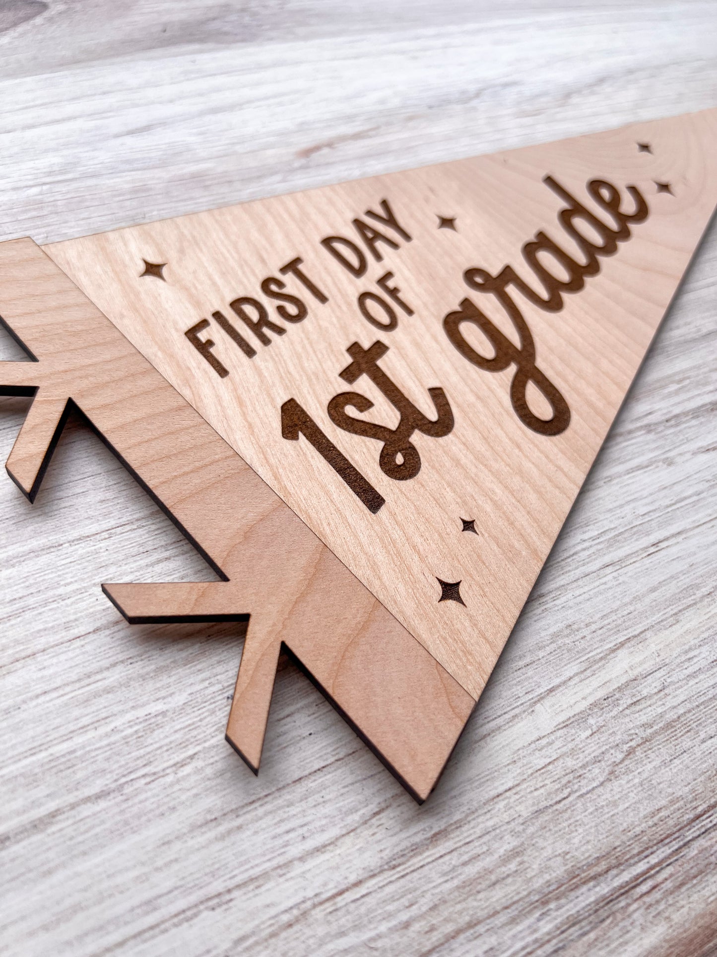 First Day of School Pennant Flag Sign | Wood