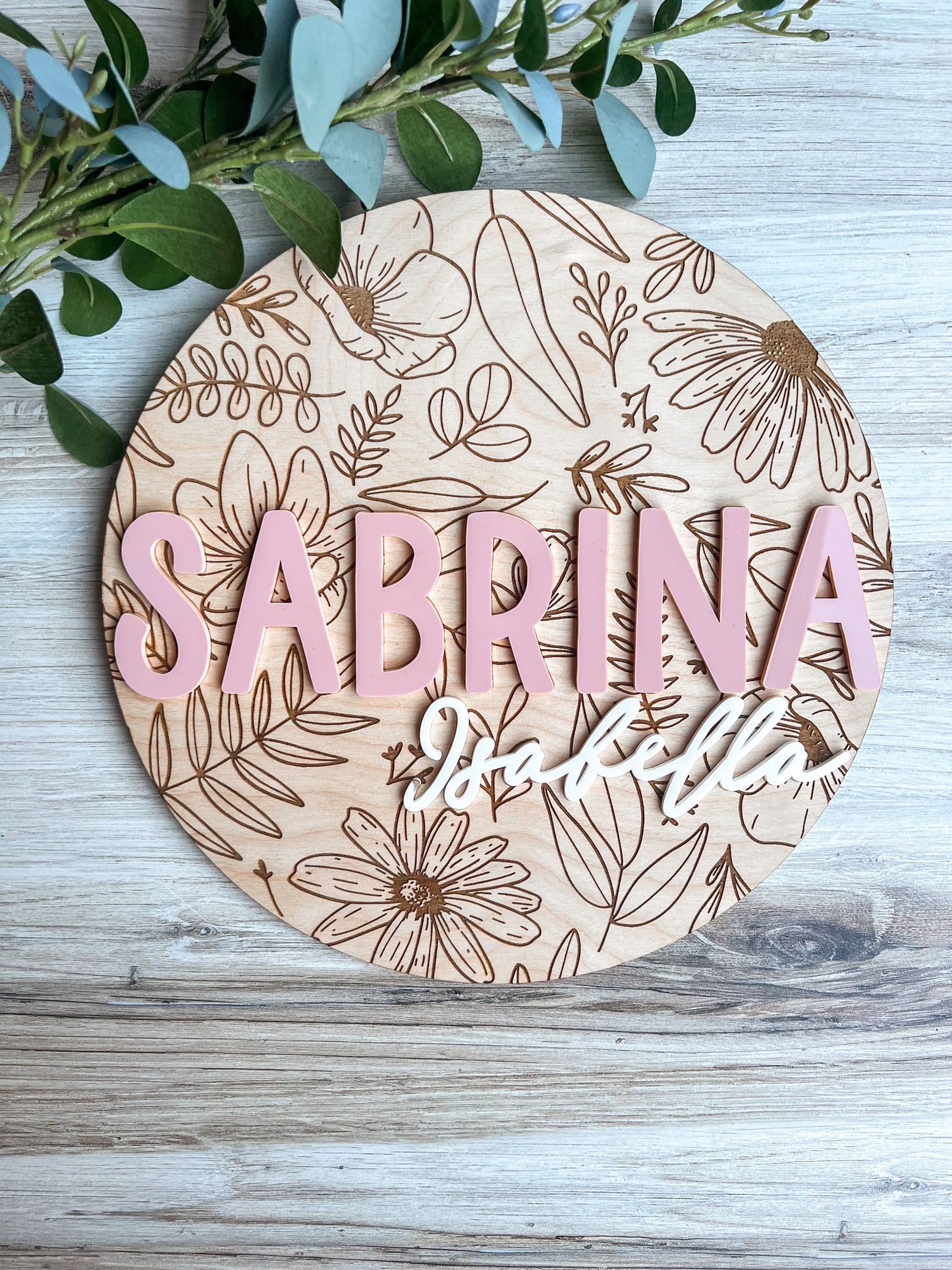 Floral Name Sign