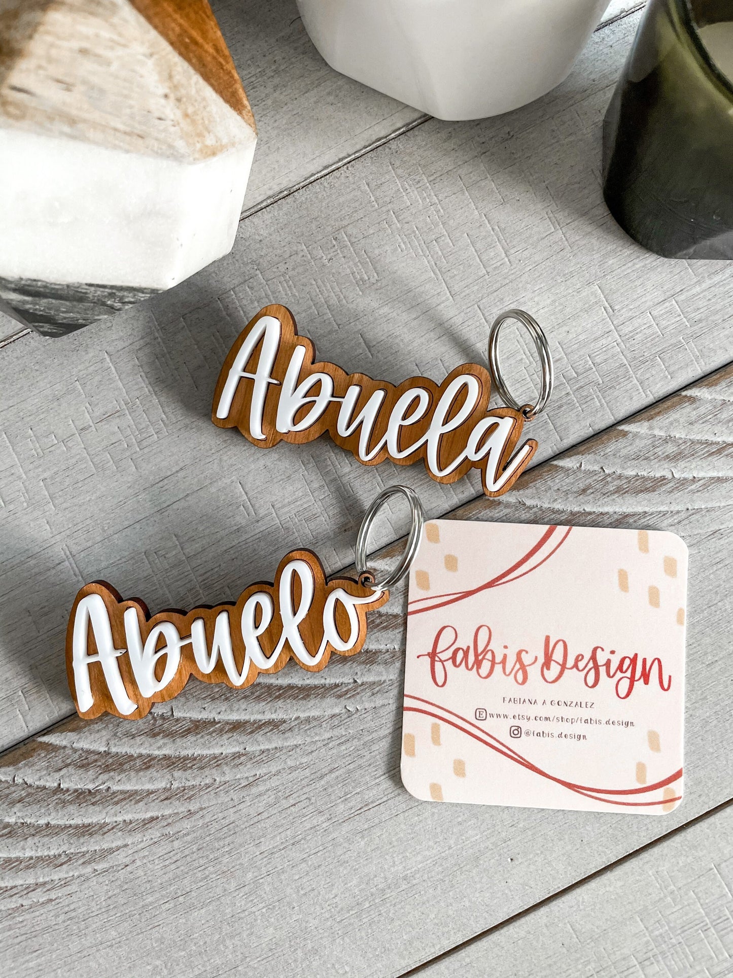 Wooden Acrylic Keychains
