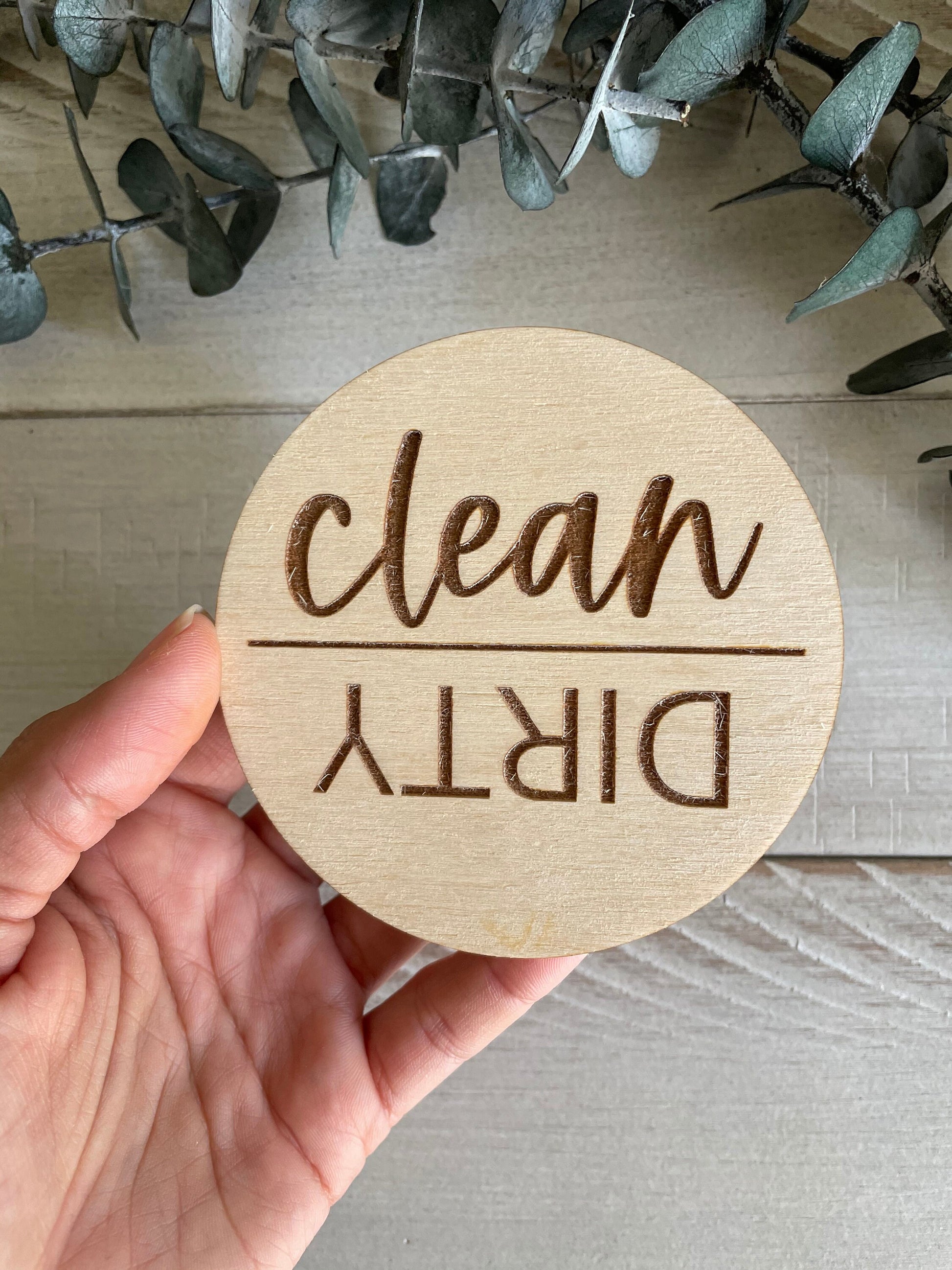Dirty Clean Magnet Clean Dirty Dishwasher Magnet Wood Slice Clean